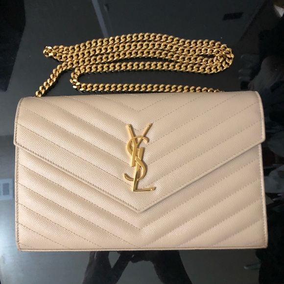 Yves Saint Laurent Handbags - Yves Saint Laurent wallet on chain (nude powder)